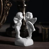 Cute Couples Angel Statue Outdoor Garden Cherub Sculpture Home Decoration