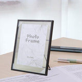 Creative Nordic Metal Glass Photo Frame Crafts Home Desktop Bedroom Decors L Black