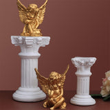 Roman Pillar Statue Pedestal Candlestick Stand Sculpture Garden Layout Decor L Round