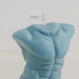 Male's Body Wax Scented Candle Human Body Curve Home Decor Gray Blue