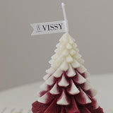 Christmas Tree Wax Scented Candle Creative Curve Home Decor Prop White Red