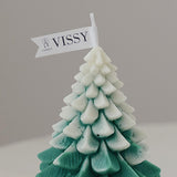 Christmas Tree Wax Scented Candle Creative Curve Home Decor Prop White Green