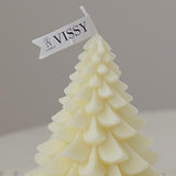 Christmas Tree Wax Scented Candle Creative Curve Home Decor Prop Milky White