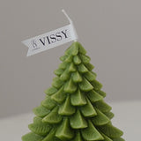 Christmas Tree Wax Scented Candle Creative Curve Home Decor Prop Olive Green