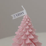 Christmas Tree Wax Scented Candle Creative Curve Home Decor Prop Skin Pink