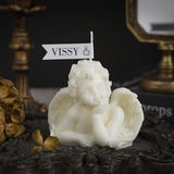 3D Cute Angel Candle Decorative Candle Bathroom Birthday Holiday Gifts white