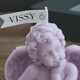 3D Cute Angel Candle Decorative Candle Bathroom Birthday Holiday Gifts purple