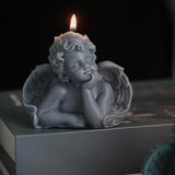 3D Cute Angel Candle Decorative Candle Bathroom Birthday Holiday Gifts gray