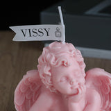 3D Cute Angel Candle Decorative Candle Bathroom Birthday Holiday Gifts pink