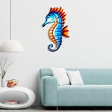 Seahorse Wall Decor for Home Living Room Garden Fence Yard Ornament Blue
