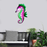 Seahorse Wall Decor for Home Living Room Garden Fence Yard Ornament Pink