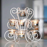 Retro 7-Candlestick Candle Holder Candle Light Stand for Home Ornament