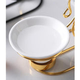 Iron Oil Burner Scented Wax Melt Candle Holder Oil Warmer Censer Home Decor Golden