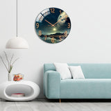 30cm Quartz Silent Wall Hanging Clock for Living Room The Earth Landscape