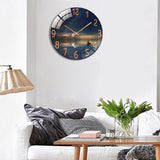 30cm Quartz Silent Wall Hanging Clock for Living Room Seascape Reflection