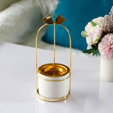 Ceramic Incense Stick Holder Home Incense Burner Censer White Gold