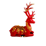Maxbell Elk Statue Resin Crafts Figurine Sculpture Home Christmas Decors Red
