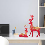 Maxbell Elk Statue Resin Crafts Figurine Sculpture Home Christmas Decors Red