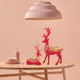 Maxbell Elk Statue Resin Crafts Figurine Sculpture Home Christmas Decors Red