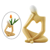 Maxbell Thinker Sculpture Ceramic Desktop Figurine Vase Home Shelf Statues Yellow