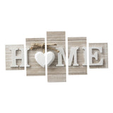 Maxbell 5Pcs Concise Wall Painting Home Letter Printed Photo Wedding Decor Size B