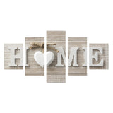 Maxbell 5Pcs Concise Wall Painting Home Letter Printed Photo Wedding Decor Size B
