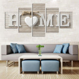Maxbell 5Pcs Concise Wall Painting Home Letter Printed Photo Wedding Decor Size B
