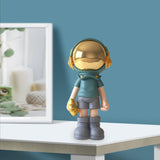 Maxbell Astronaut Statue Sculpture Figurine Home Collectible Desktop Decor Blue