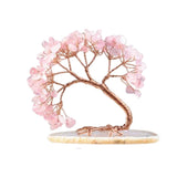 Maxbell Rose Quartz Gemstone Tree Home Decoration Fortune for Car Wedding Home Pink