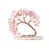 Maxbell Rose Quartz Gemstone Tree Home Decoration Fortune for Car Wedding Home Pink