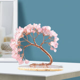 Maxbell Rose Quartz Gemstone Tree Home Decoration Fortune for Car Wedding Home Pink