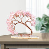 Maxbell Rose Quartz Gemstone Tree Home Decoration Fortune for Car Wedding Home Pink