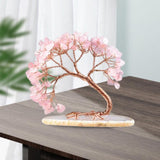 Maxbell Rose Quartz Gemstone Tree Home Decoration Fortune for Car Wedding Home Pink