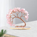 Maxbell Rose Quartz Gemstone Tree Home Decoration Fortune for Car Wedding Home Pink