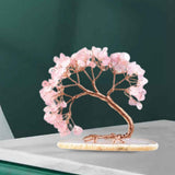 Maxbell Rose Quartz Gemstone Tree Home Decoration Fortune for Car Wedding Home Pink