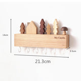 Maxbell Wall Mounted Wood Key Holder Storage Hanger Shelf Hook Home Entryway Decor White