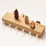 Maxbell Wall Mounted Wood Key Holder Storage Hanger Shelf Hook Home Entryway Decor White