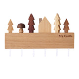 Maxbell Wall Mounted Wood Key Holder Storage Hanger Shelf Hook Home Entryway Decor White