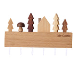 Maxbell Wall Mounted Wood Key Holder Storage Hanger Shelf Hook Home Entryway Decor White