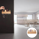 Maxbell Wall Mounted Wood Key Holder Storage Hanger Shelf Hook Home Entryway Decor White