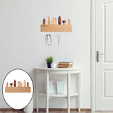 Maxbell Wall Mounted Wood Key Holder Storage Hanger Shelf Hook Home Entryway Decor White
