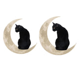 Maxbell Iron Cat in The Moon Gift Window Hanging Rustic for Indoor Bathroom  30 cm