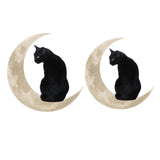 Maxbell Iron Cat in The Moon Gift Window Hanging Rustic for Indoor Bathroom  30 cm