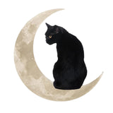 Maxbell Iron Cat in The Moon Gift Window Hanging Rustic for Indoor Bathroom  30 cm