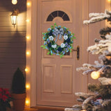Maxbell Rose Wreath Colorful Round Front Door Vine Hanging for Home Party Halloween Blue Haze