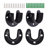 Maxbell 4x Wardrobe Pipe Bracket Flange Holder Wall Mount Heavy Duty Hanging 32mm