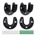 Maxbell 4x Wardrobe Pipe Bracket Flange Holder Wall Mount Heavy Duty Hanging 32mm