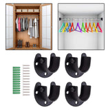 Maxbell 4x Wardrobe Pipe Bracket Flange Holder Wall Mount Heavy Duty Hanging 32mm
