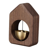 Maxbell Wind Chime with Brass Bell Hanging Walnut for Home Office Door  Black Walnut