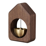 Maxbell Wind Chime with Brass Bell Hanging Walnut for Home Office Door  Black Walnut